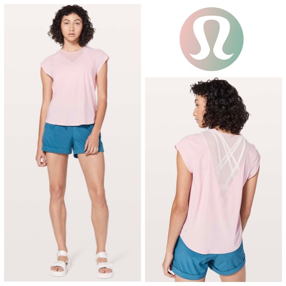 Lululemon For The Run Short Sleeve Top Petal Pink